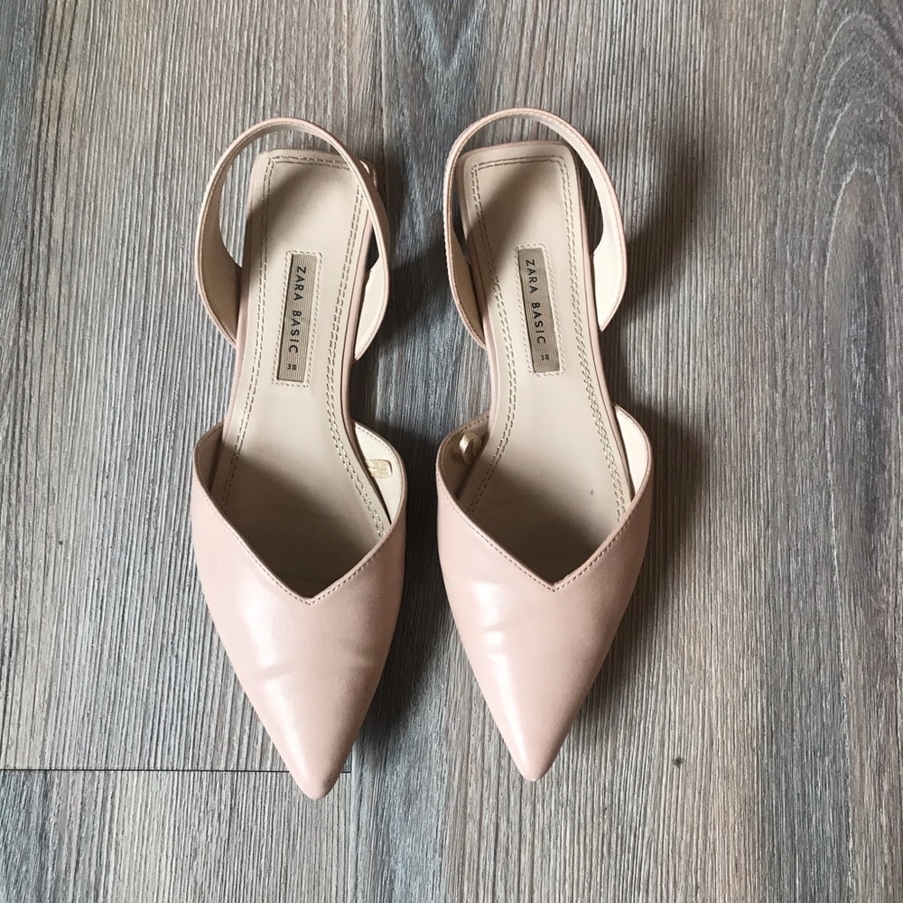 Zara Nude Flats Size 8